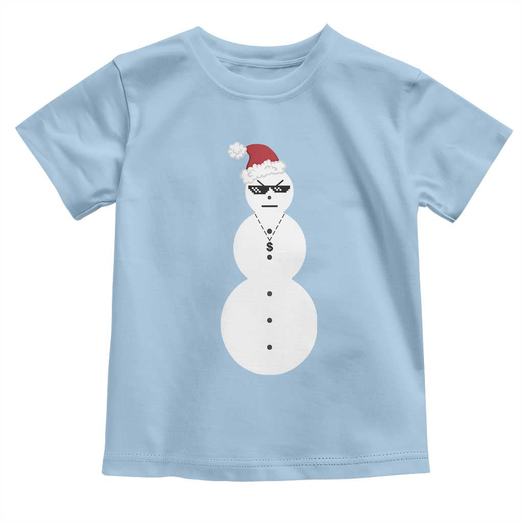 Funny Angry Snowman Baby Shirt Gangster Snowmen Rap Hip Hop TS10 Light Blue Print Your Wear