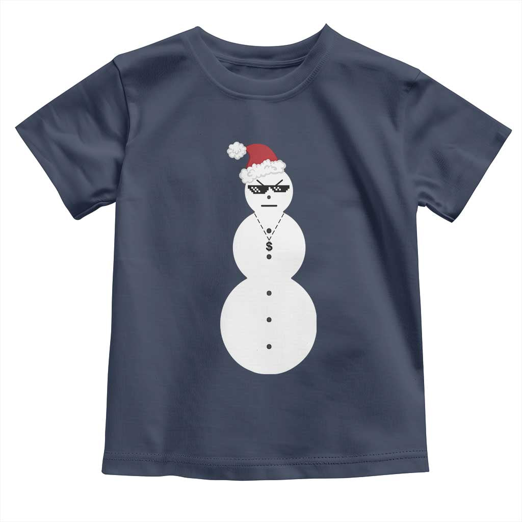 Funny Angry Snowman Baby Shirt Gangster Snowmen Rap Hip Hop TS10 Navy Print Your Wear