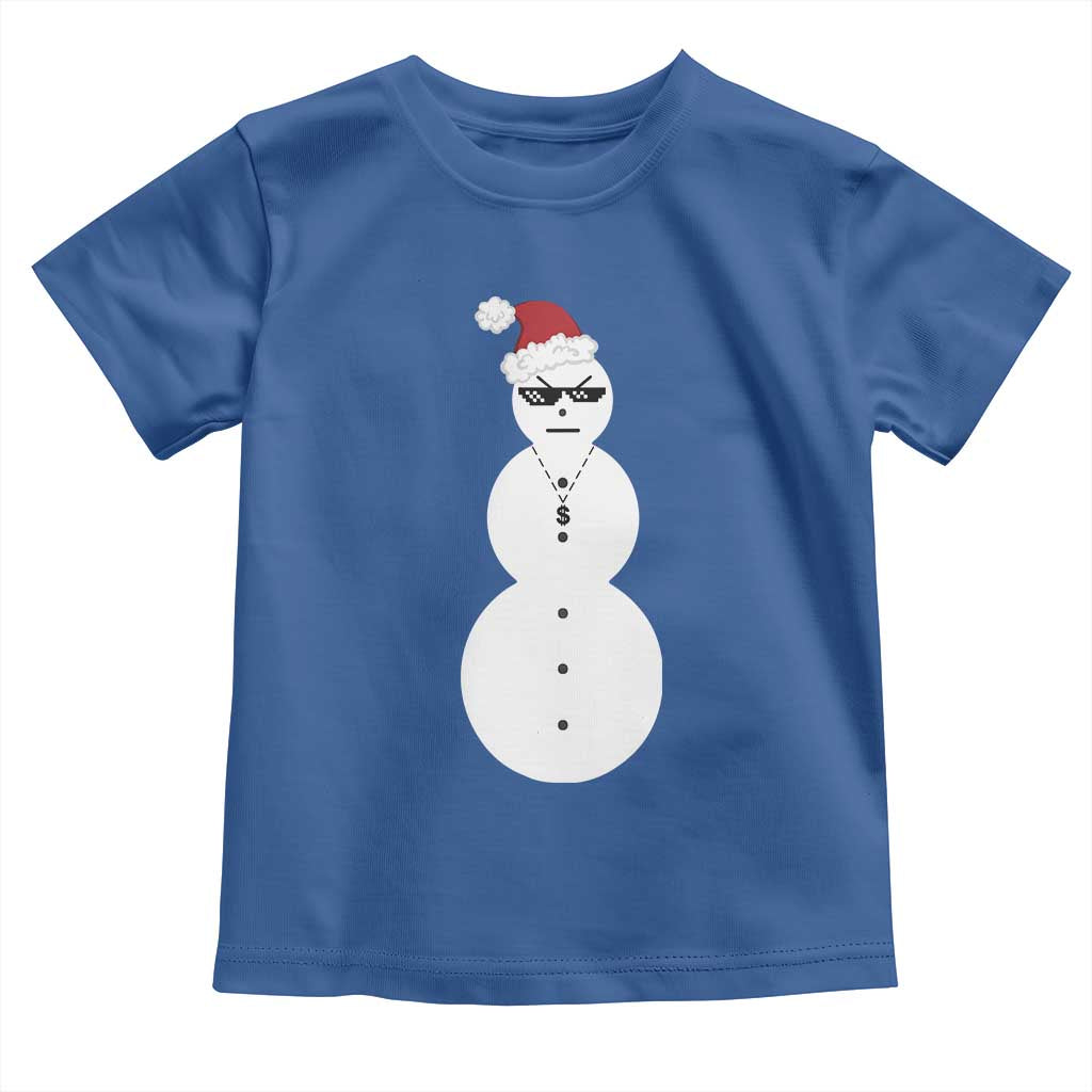 Funny Angry Snowman Baby Shirt Gangster Snowmen Rap Hip Hop TS10 Royal Blue Print Your Wear