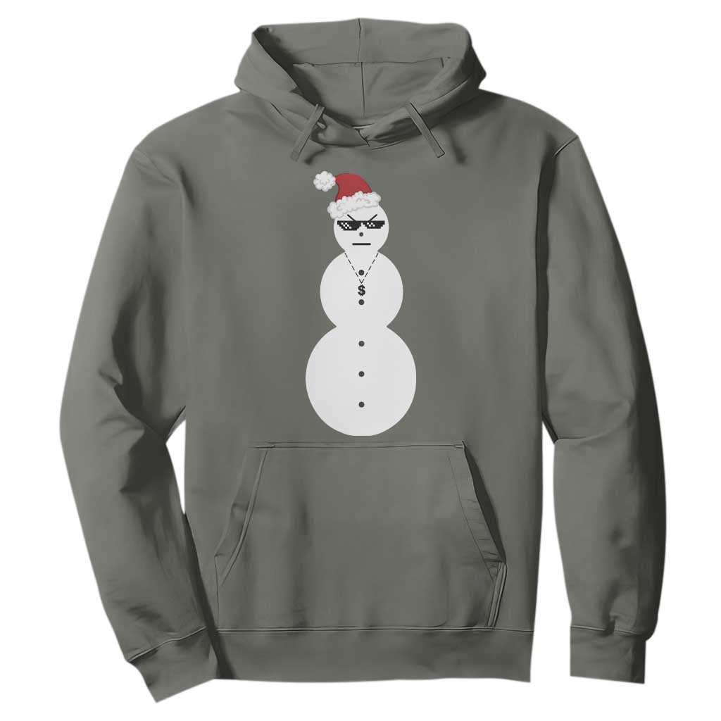 Funny Angry Snowman Hoodie Gangster Snowmen Rap Hip Hop TS10 Military Green Print Your Wear