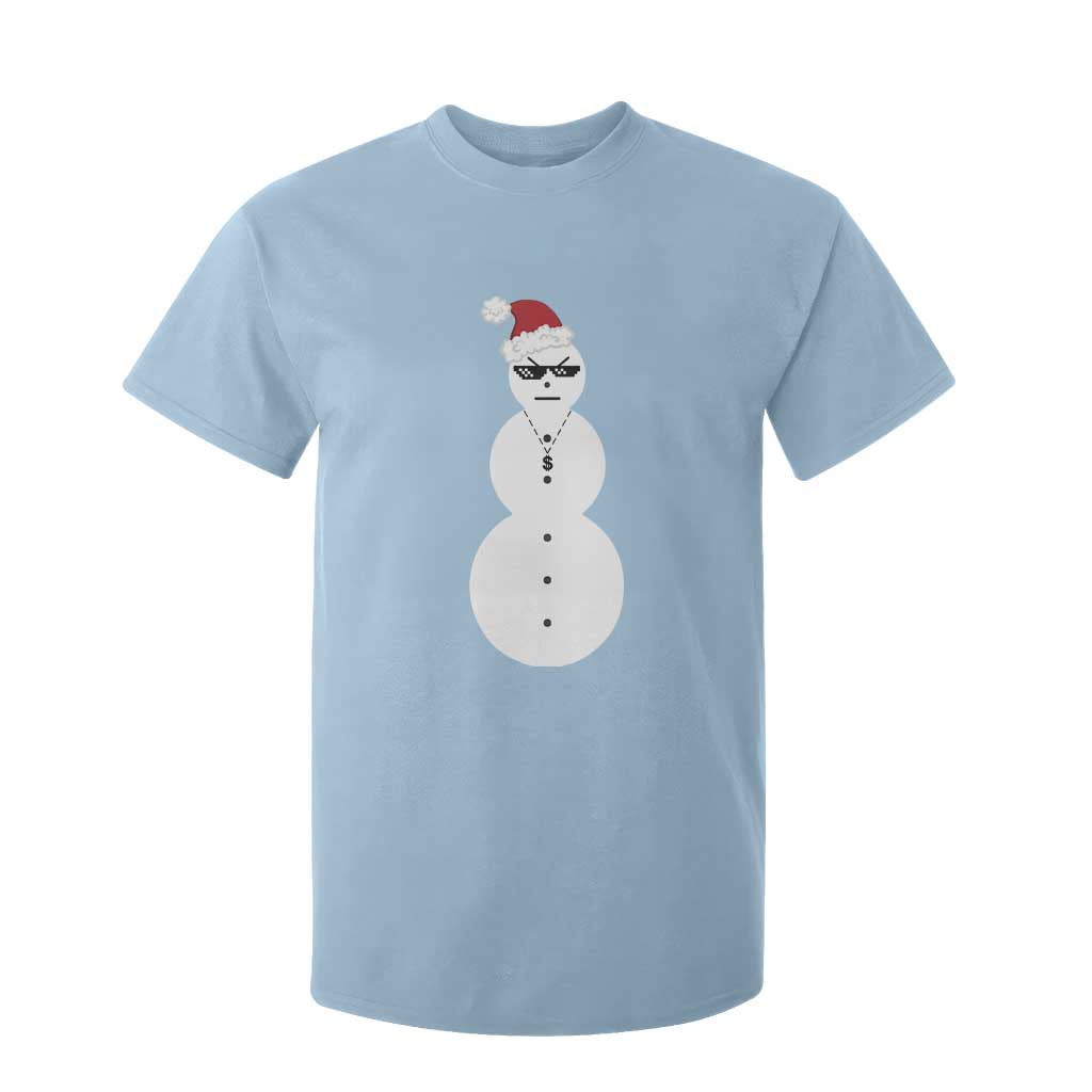 Funny Angry Snowman T Shirt For Kid Gangster Snowmen Rap Hip Hop TS10 Light Blue Print Your Wear