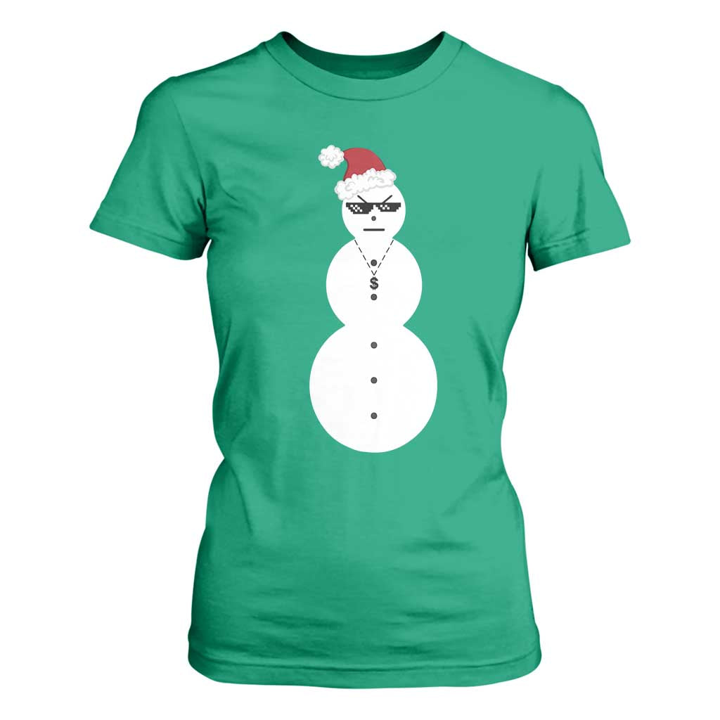 Funny Angry Snowman T Shirt For Women Gangster Snowmen Rap Hip Hop TS10 Irish Green Print Your Wear
