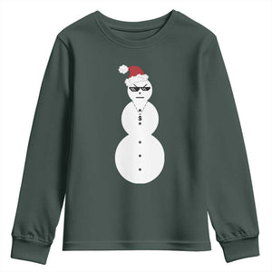 Funny Angry Snowman Youth Sweatshirt Gangster Snowmen Rap Hip Hop TS10 Dark Forest Green Print Your Wear