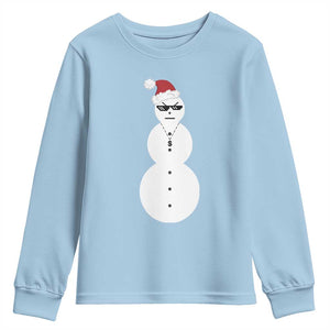 Funny Angry Snowman Youth Sweatshirt Gangster Snowmen Rap Hip Hop TS10 Light Blue Print Your Wear