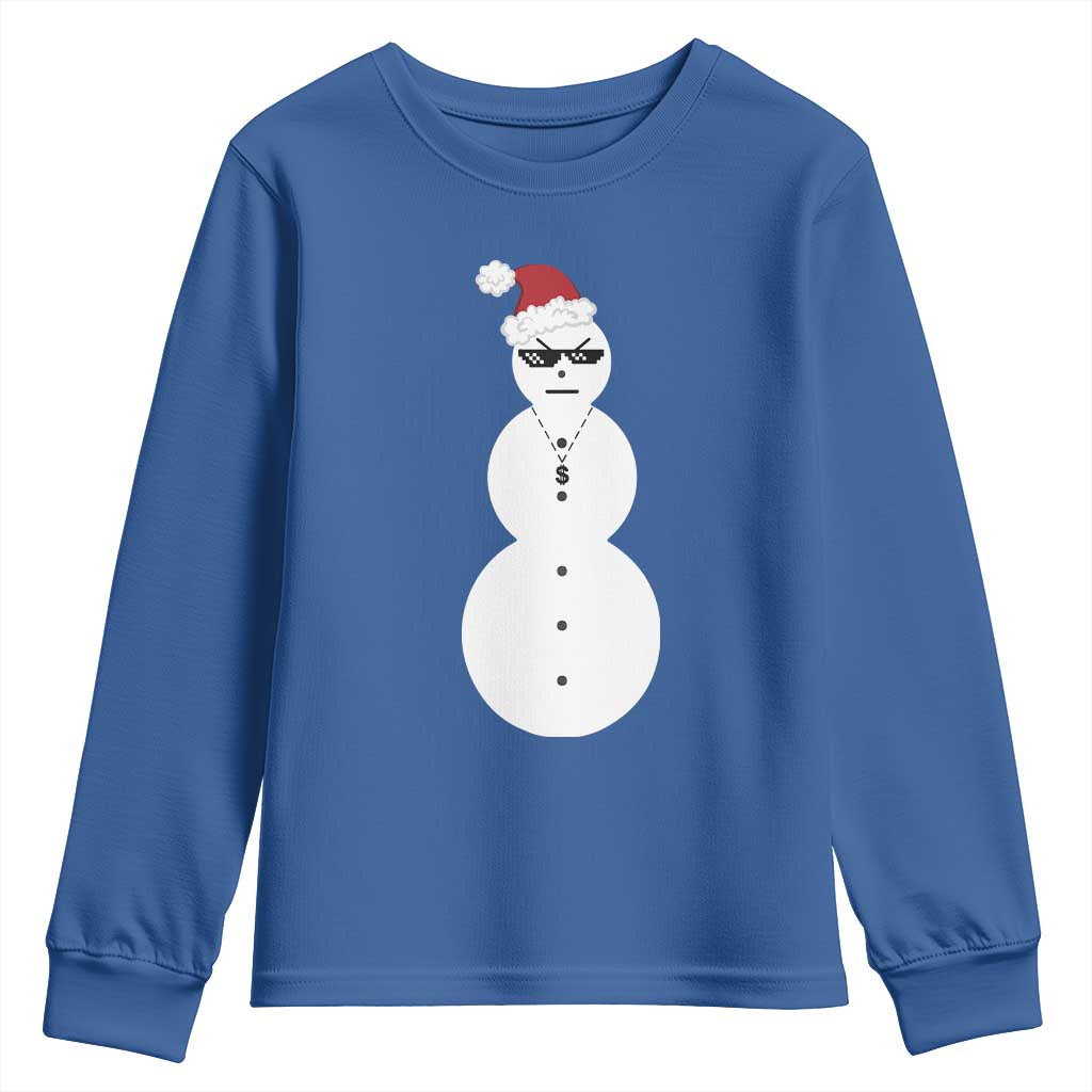 Funny Angry Snowman Youth Sweatshirt Gangster Snowmen Rap Hip Hop TS10 Royal Blue Print Your Wear