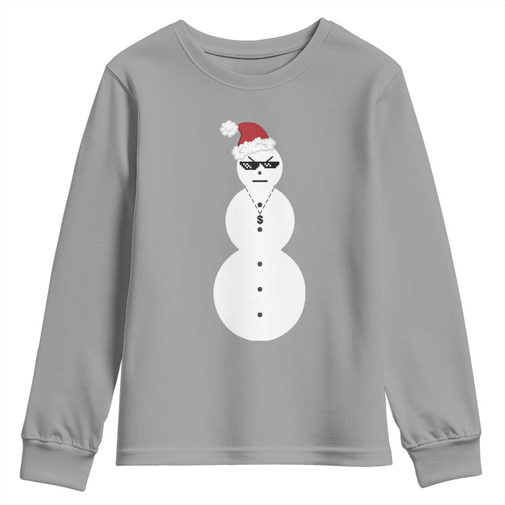 Funny Angry Snowman Youth Sweatshirt Gangster Snowmen Rap Hip Hop TS10 Sport Gray Print Your Wear