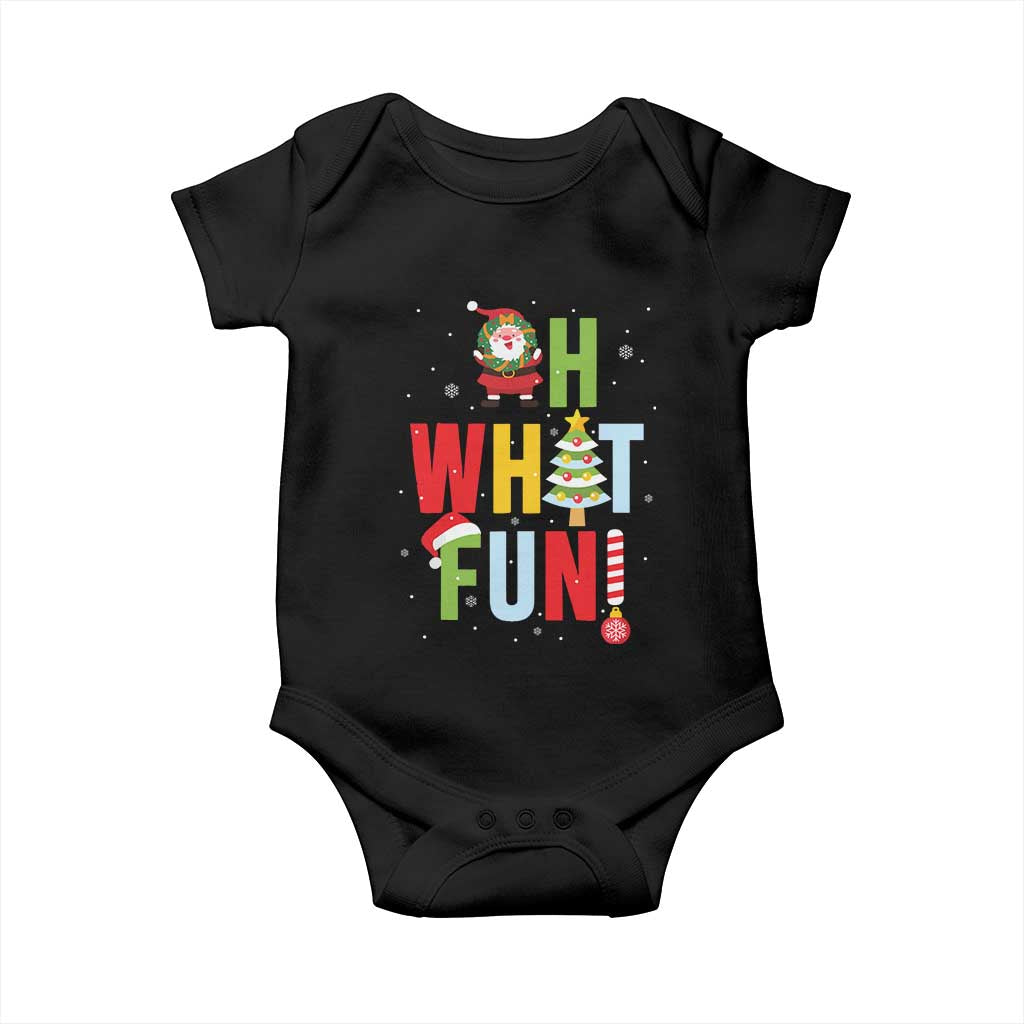Funny Christmas Santa Baby Onesie Oh What Fun Christmas Tree And Wreath TS10 Black Print Your Wear