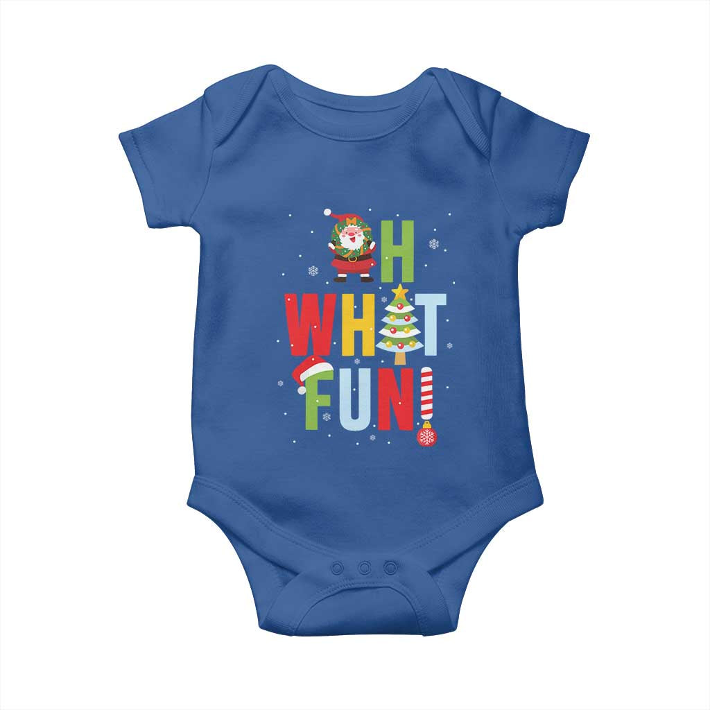 Funny Christmas Santa Baby Onesie Oh What Fun Christmas Tree And Wreath TS10 Royal Blue Print Your Wear