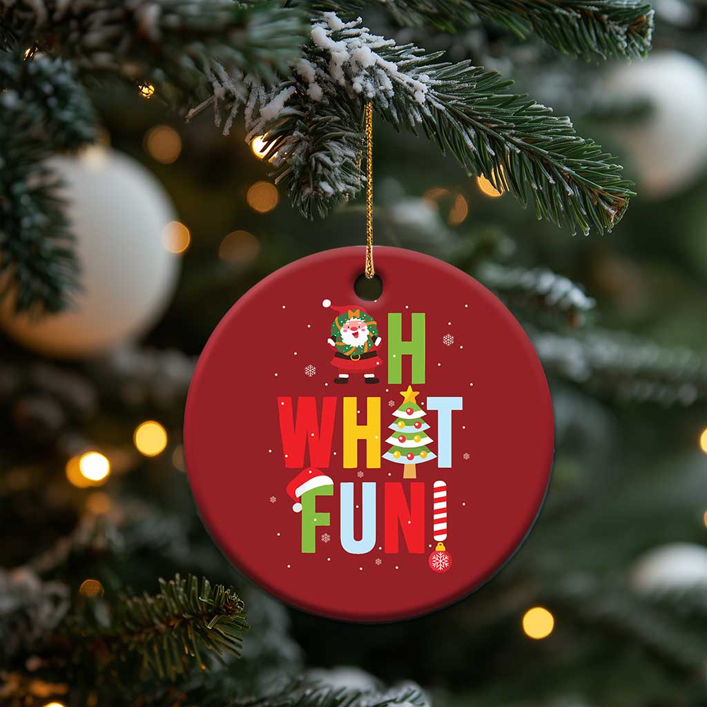 Funny Xmas Santa Christmas Ornament Oh What Fun Christmas Tree And Wreath TS10 Print Your Wear