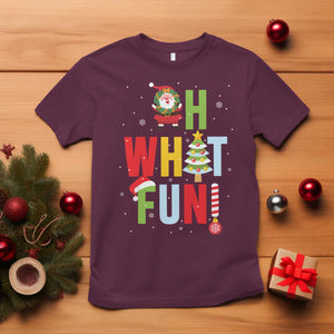 Funny Christmas Santa T Shirt Oh What Fun Christmas Tree And Wreath TS10 Maroon Print Your Wear