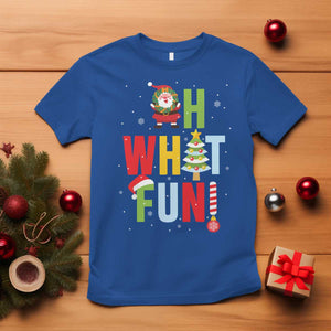 Funny Christmas Santa T Shirt Oh What Fun Christmas Tree And Wreath TS10 Royal Blue Print Your Wear