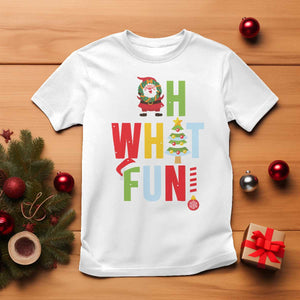 Funny Christmas Santa T Shirt Oh What Fun Christmas Tree And Wreath TS10 White Print Your Wear