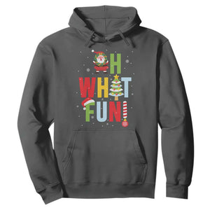 Funny Christmas Santa Hoodie Oh What Fun Christmas Tree And Wreath TS10 Dark Heather Print Your Wear