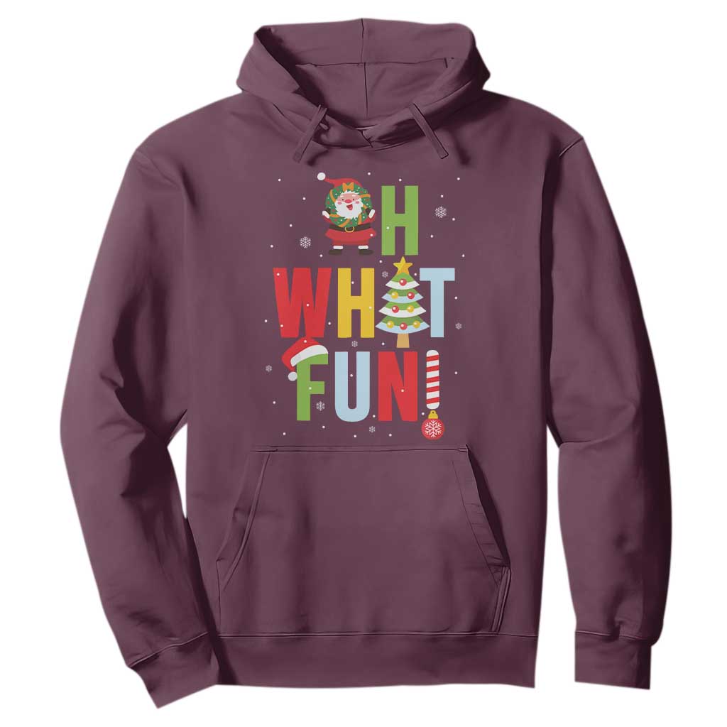 Funny Christmas Santa Hoodie Oh What Fun Christmas Tree And Wreath TS10 Maroon Print Your Wear