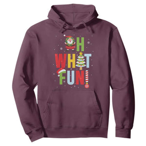 Funny Christmas Santa Hoodie Oh What Fun Christmas Tree And Wreath TS10 Maroon Print Your Wear