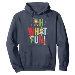 Funny Christmas Santa Hoodie Oh What Fun Christmas Tree And Wreath TS10 Navy Print Your Wear