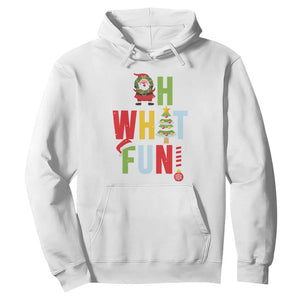 Funny Christmas Santa Hoodie Oh What Fun Christmas Tree And Wreath TS10 White Print Your Wear