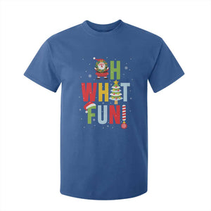 Funny Christmas Santa T Shirt For Kid Oh What Fun Christmas Tree And Wreath TS10 Royal Blue Print Your Wear