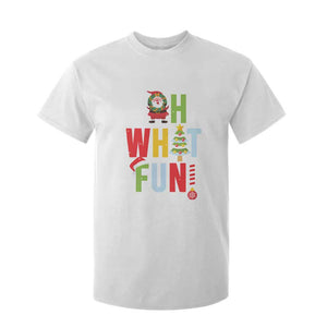 Funny Christmas Santa T Shirt For Kid Oh What Fun Christmas Tree And Wreath TS10 White Print Your Wear