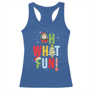 Funny Christmas Santa Racerback Tank Top Oh What Fun Christmas Tree And Wreath TS10 Royal Blue Print Your Wear