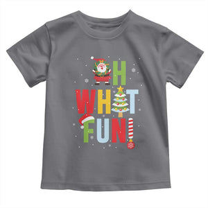 Funny Christmas Santa Toddler T Shirt Oh What Fun Christmas Tree And Wreath TS10 Charcoal Print Your Wear