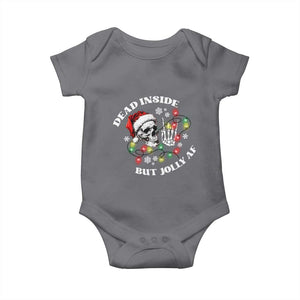 Christmas Skeleton Baby Onesie Dead Inside But Jolly AF Festive Sarcastic Snarky Skull TS10 Charcoal Print Your Wear