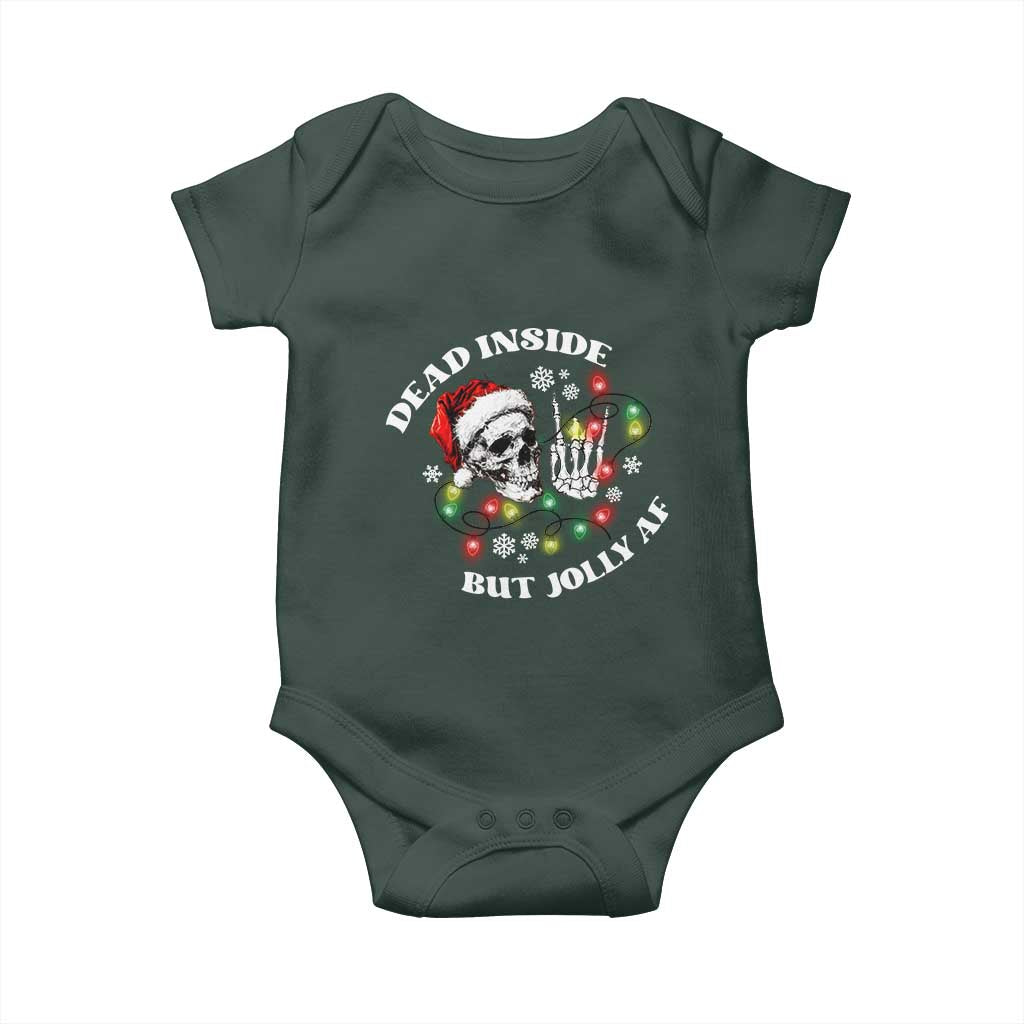 Christmas Skeleton Baby Onesie Dead Inside But Jolly AF Festive Sarcastic Snarky Skull TS10 Print Your Wear
