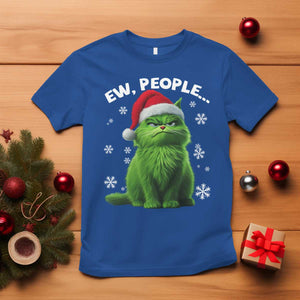 Funny Christmas Cat T Shirt Ew People Xmas Gag Gift TS10 Royal Blue Print Your Wear