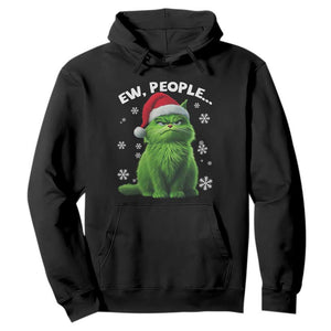 Funny Christmas Cat Hoodie Ew People Xmas Gag Gift TS10 Black Print Your Wear
