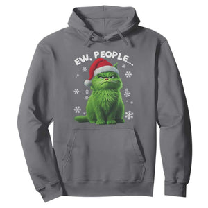 Funny Christmas Cat Hoodie Ew People Xmas Gag Gift TS10 Charcoal Print Your Wear