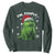 Funny Christmas Cat Sweatshirt Ew People Xmas Gag Gift TS10 Dark Forest Green Print Your Wear