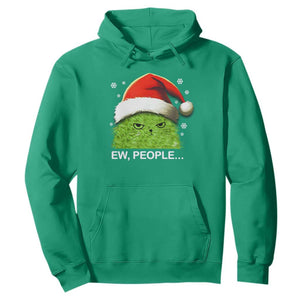 Christmas Cat Hoodie Ew People Meowy Kitten Lovers TS10 Irish Green Print Your Wear