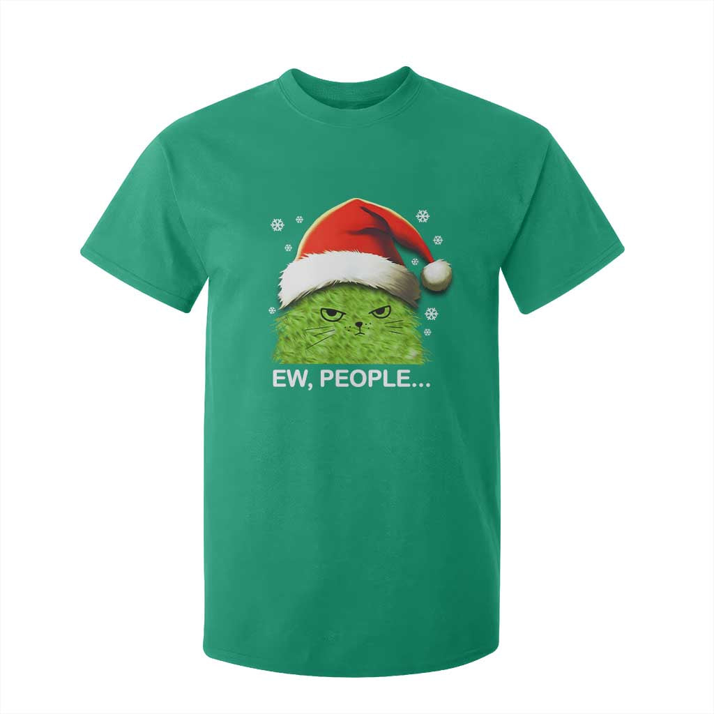 Christmas Cat T Shirt For Kid Ew People Meowy Kitten Lovers TS10 Irish Green Print Your Wear