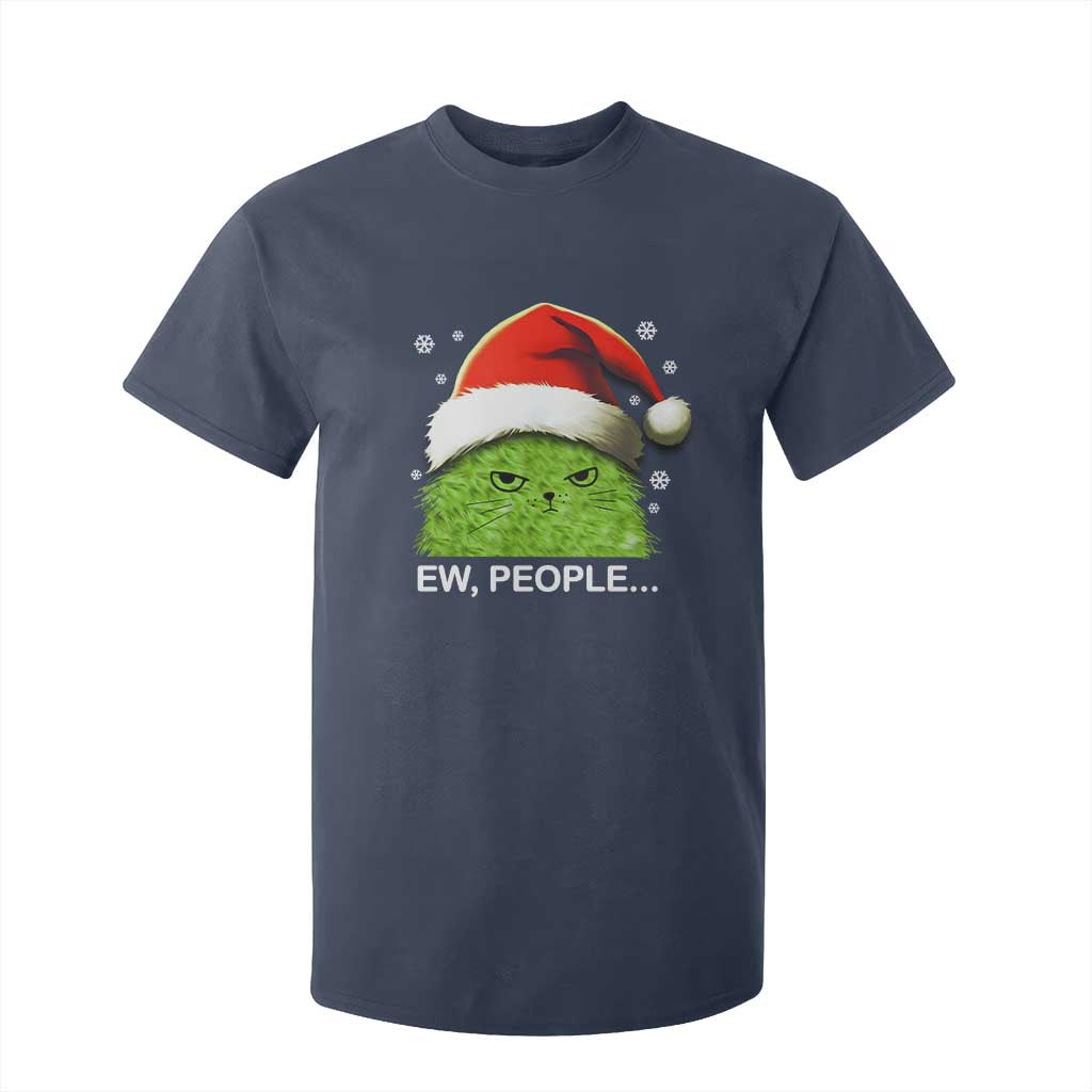 Christmas Cat T Shirt For Kid Ew People Meowy Kitten Lovers TS10 Navy Print Your Wear