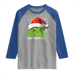 Christmas Cat Raglan Shirt Ew People Meowy Kitten Lovers TS10 Sport Gray Royal Print Your Wear