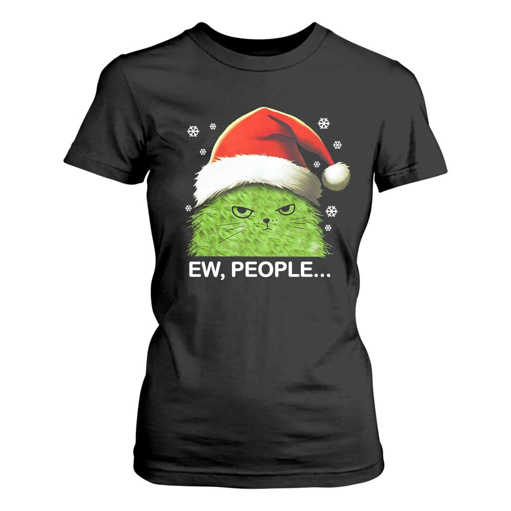 Christmas Cat T Shirt For Women Ew People Meowy Kitten Lovers TS10 Black Print Your Wear