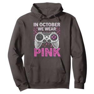 In October We Wear Pink Breast Cancer Awareness Hoodie Pink Ribbon Gaming Kids Boys Youth Video Game TS10 Dark Chocolate Print Your Wear