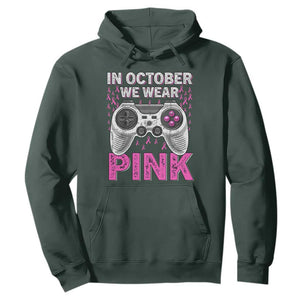 In October We Wear Pink Breast Cancer Awareness Hoodie Pink Ribbon Gaming Kids Boys Youth Video Game TS10 Dark Forest Green Print Your Wear