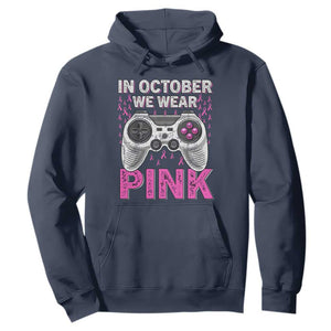 In October We Wear Pink Breast Cancer Awareness Hoodie Pink Ribbon Gaming Kids Boys Youth Video Game TS10 Navy Print Your Wear