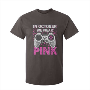 In October We Wear Pink Breast Cancer Awareness T Shirt For Kid Pink Ribbon Gaming Kids Boys Youth Video Game TS10 Dark Chocolate Print Your Wear