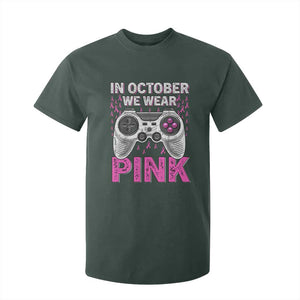 In October We Wear Pink Breast Cancer Awareness T Shirt For Kid Pink Ribbon Gaming Kids Boys Youth Video Game TS10 Dark Forest Green Print Your Wear