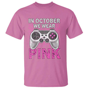 In October We Wear Pink Breast Cancer Awareness T Shirt Pink Ribbon Gaming Kids Boys Youth Video Game TS10 Azalea Print Your Wear