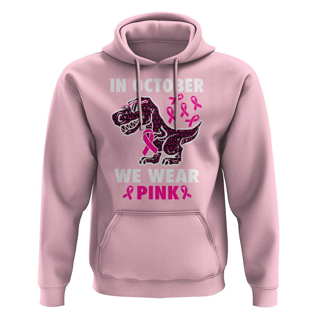 In October We Wear Pink Breast Cancer Awareness Toddler Kids Hoodie Pink Ribbon TS10 Light Pink Print Your Wear