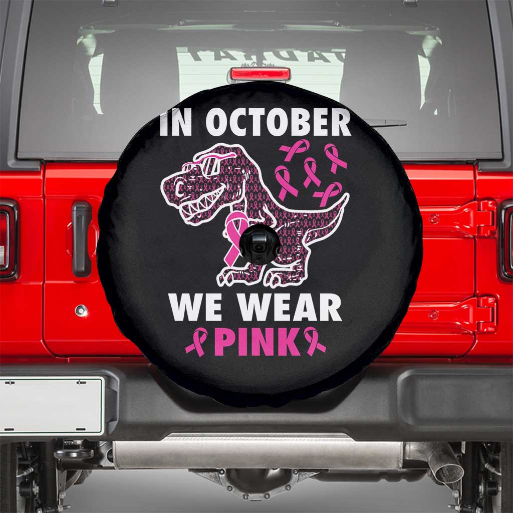 In October We Wear Pink Breast Cancer Awareness Toddler Kids Spare Tire Cover Pink Ribbon TS10 Black Print Your Wear