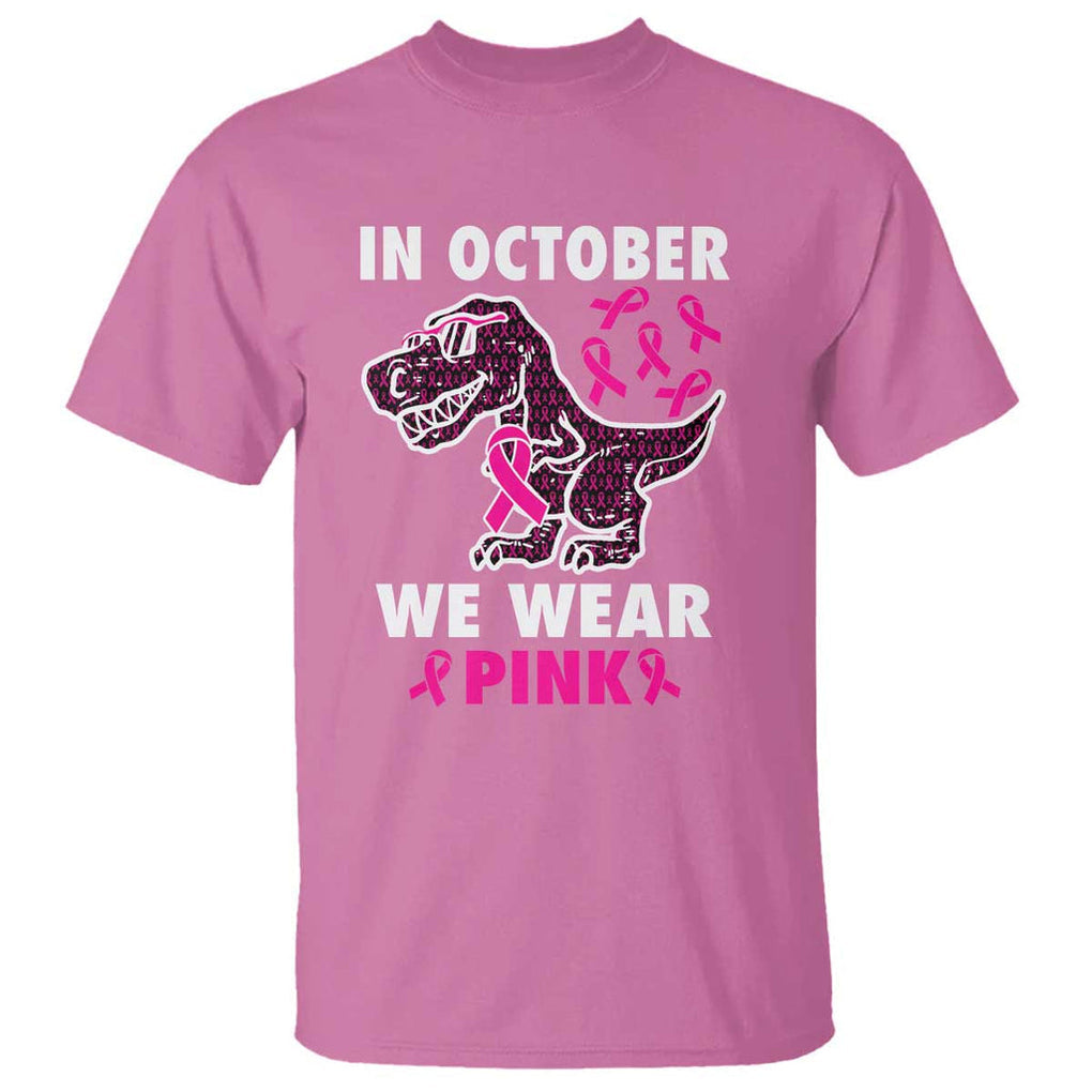 In October We Wear Pink Breast Cancer Awareness Toddler Kids T Shirt Pink Ribbon TS10 Azalea Print Your Wear