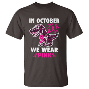 In October We Wear Pink Breast Cancer Awareness Toddler Kids T Shirt Pink Ribbon TS10 Dark Chocolate Print Your Wear