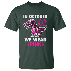 In October We Wear Pink Breast Cancer Awareness Toddler Kids T Shirt Pink Ribbon TS10 Dark Forest Green Print Your Wear