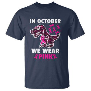 In October We Wear Pink Breast Cancer Awareness Toddler Kids T Shirt Pink Ribbon TS10 Navy Print Your Wear