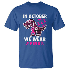 In October We Wear Pink Breast Cancer Awareness Toddler Kids T Shirt Pink Ribbon TS10 Royal Blue Print Your Wear