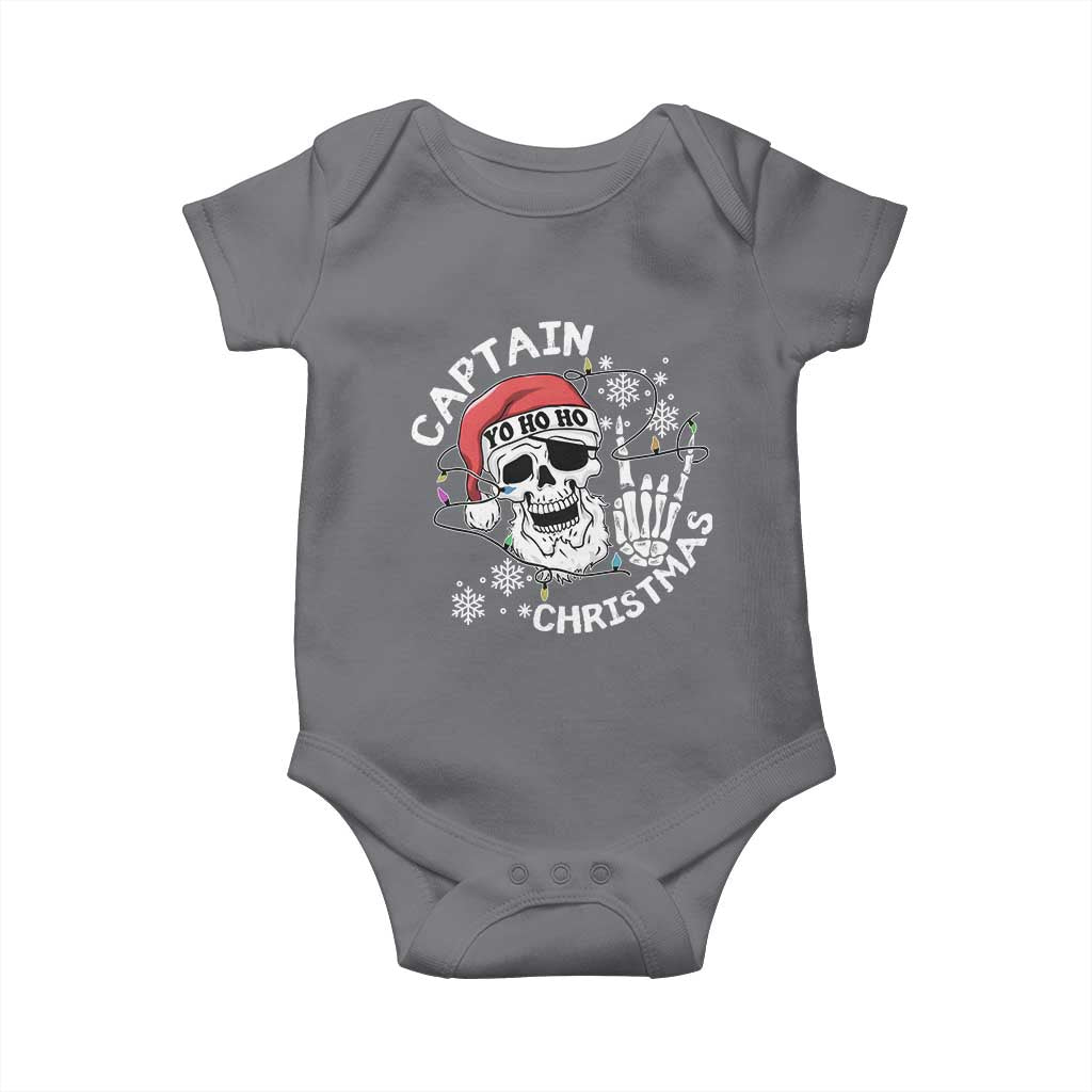 Pirate Christmas Baby Onesie Skull Skeleton Lights Pirates Caribbean Cruise TS10 Charcoal Print Your Wear